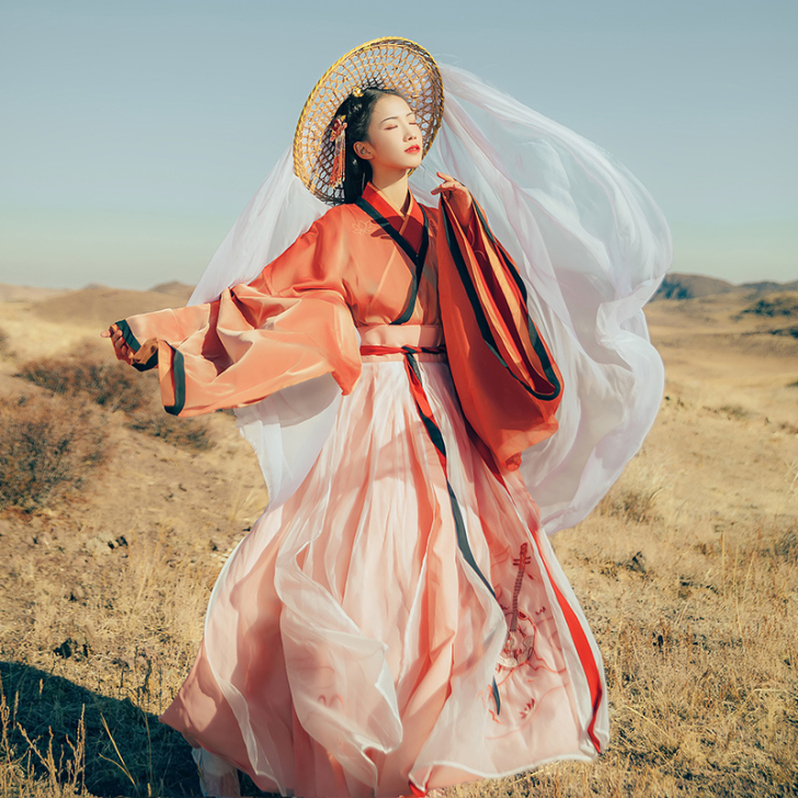 汉尚华莲如音姬改良汉服女装魏晋风交领齐腰衫...