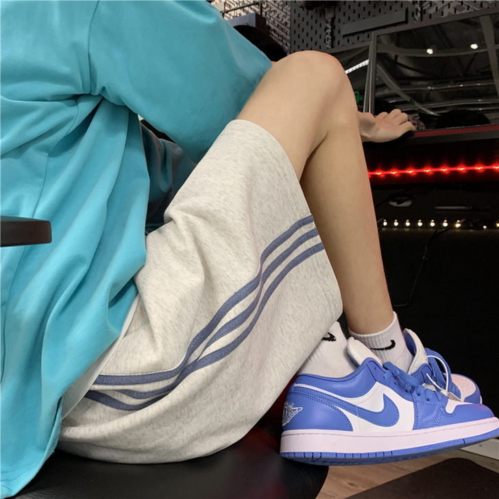 高腰运动短裤女ins潮2021新款港味五分...