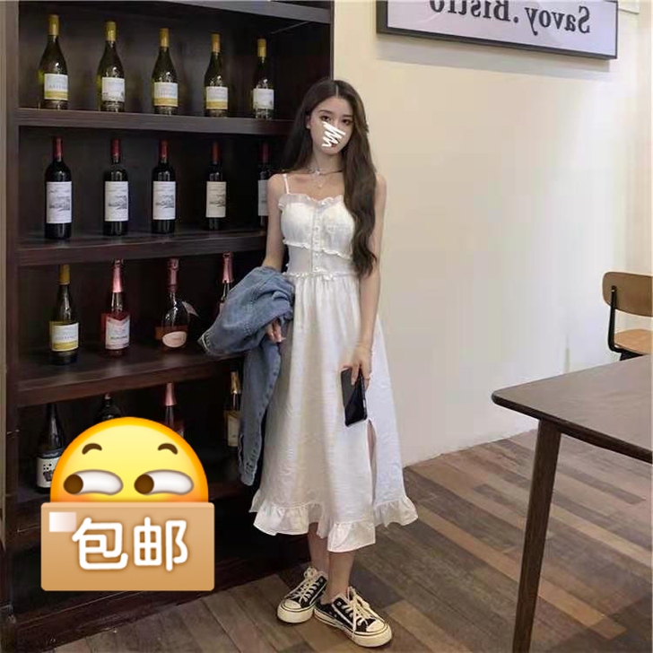 超仙显瘦学生初恋裙子夏天吊带裙，本人个子矮...