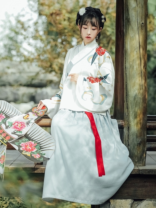 十三余小豆蔻儿[东风一梦]印花短袄一片式下...