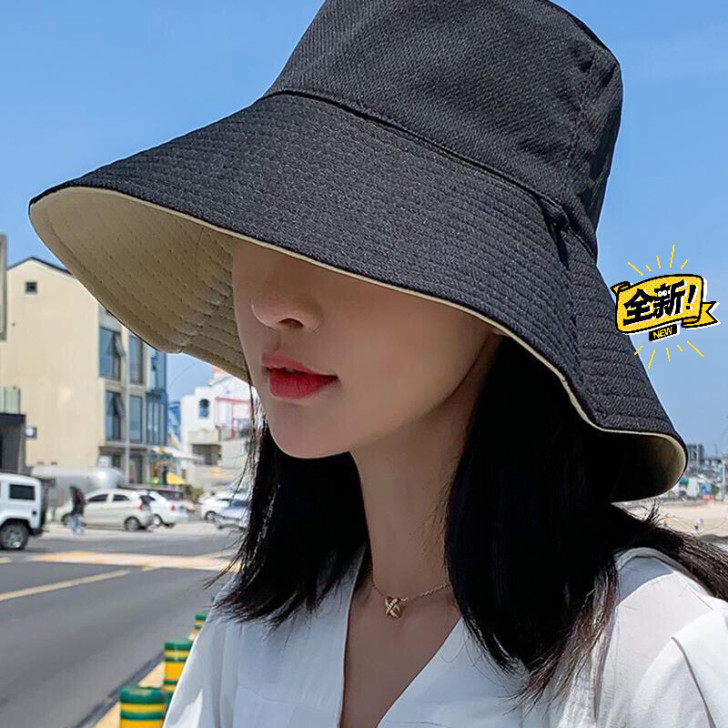 清仓帽子女渔夫帽女春夏韩版潮日系双面遮脸防...