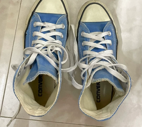匡威高帮鞋蓝色CONVERSE 新旧程度如...