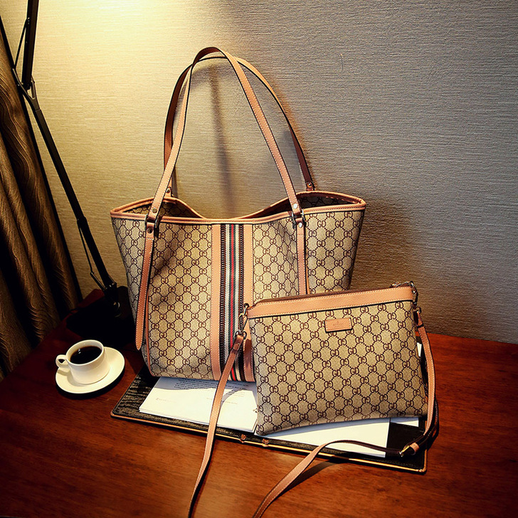 大包包2017新款欧美时尚女包老花子母包女...