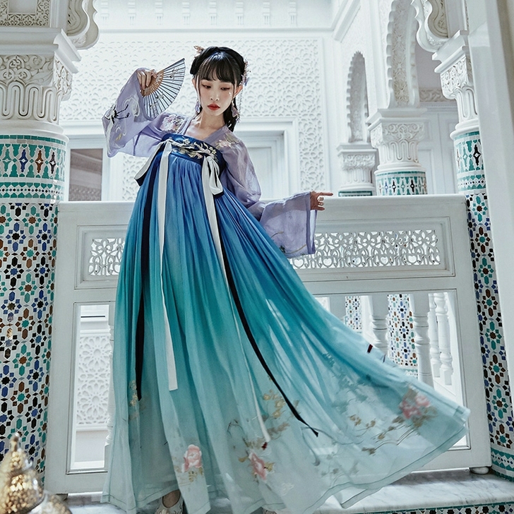 十三余小豆蔻儿[花神祭]对襟齐胸上衫六米摆...