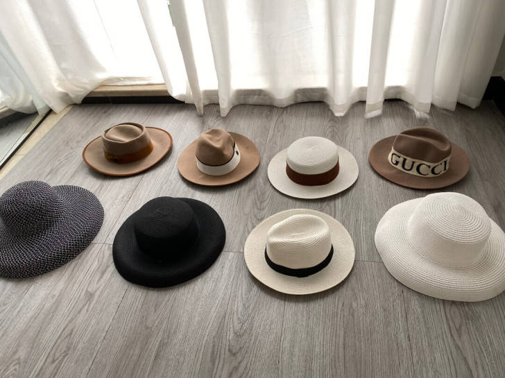 太阳帽草帽春夏毛呢礼帽大檐帽秋冬全新闲置