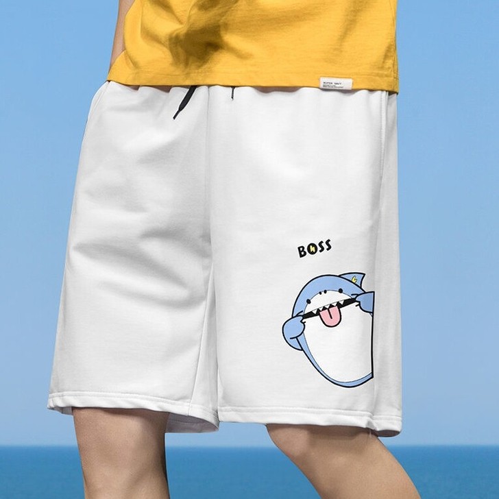 短裤男夏季潮流冰丝薄款休闲五分直筒裤宽松百...