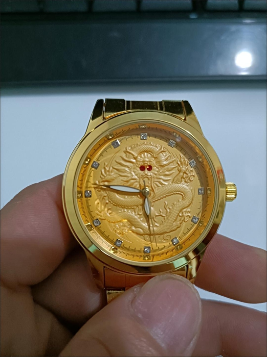 【超低价捡漏】瑞士正品手表男金龙表防水夜光...