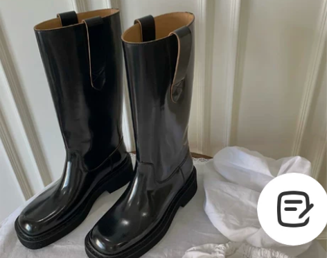 Mona同款长筒靴2021新款厚底粗跟高筒...