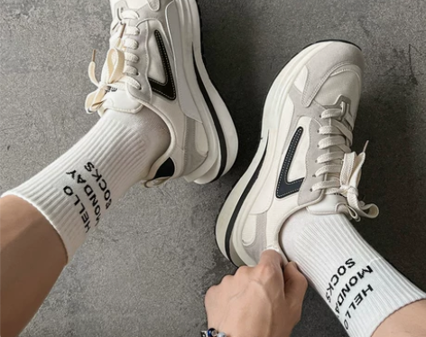 秋季透气老爹鞋男鞋子ins潮鞋厚底运动跑步...