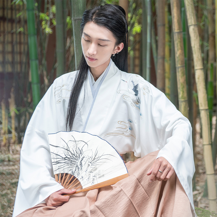 重回汉唐云中月宋制汉服男士春夏装交领上衣男...