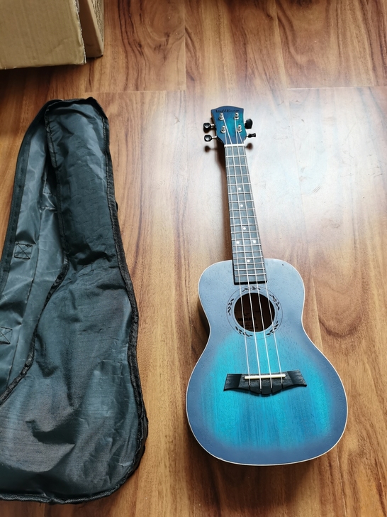 尤克里里23寸，渐变蓝，买来给儿子的，刚买...