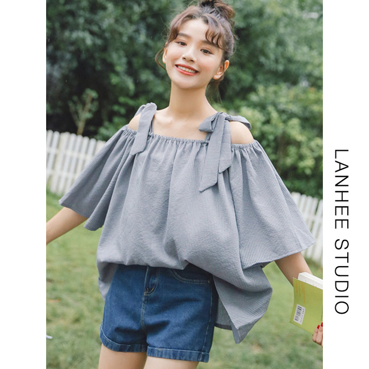 衬衫女甜美心机短袖设计感超仙女夏季chic...