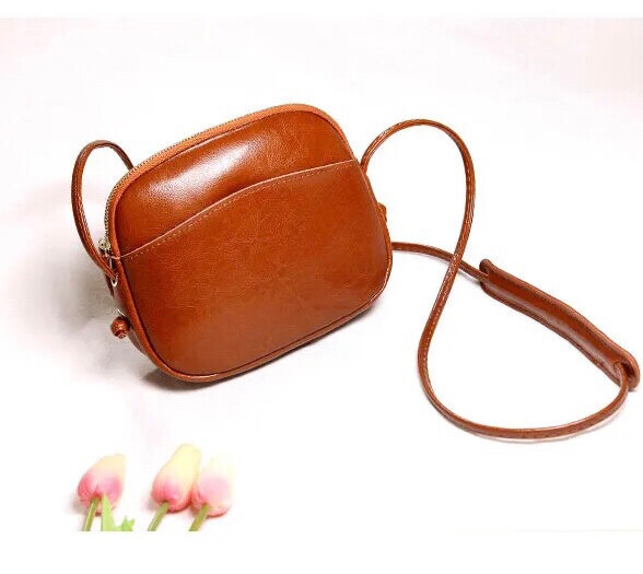 【捡漏】包邮真牛皮小包包女新款韩版单肩斜挎...