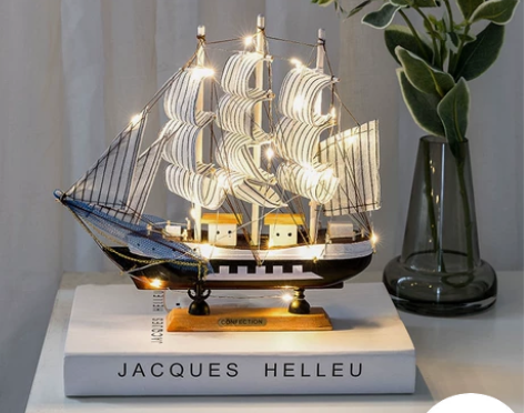 【活动价】北欧ins风带灯帆船模型摆件一帆...