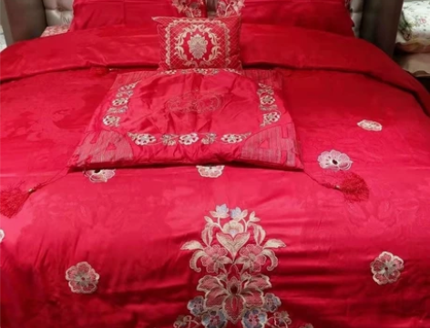 梦洁家纺婚庆纯棉提花十件套 幸福久久 十件...