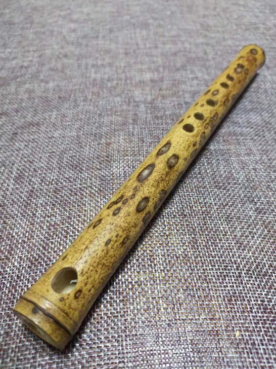 小a调白花梅鹿竹无膜笛，油性不错，长度约2...