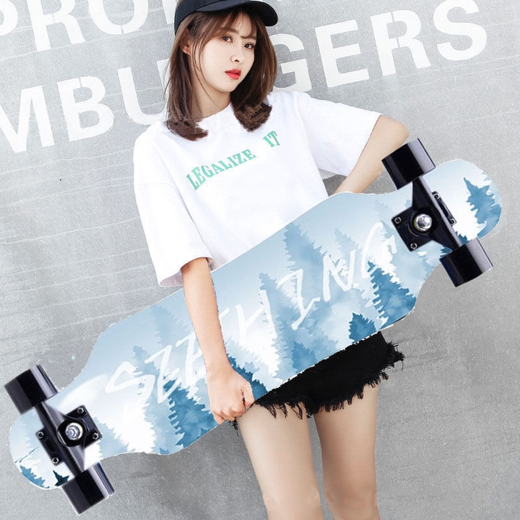 长板公路滑板四轮滑板车青少年刷街男女生专业...