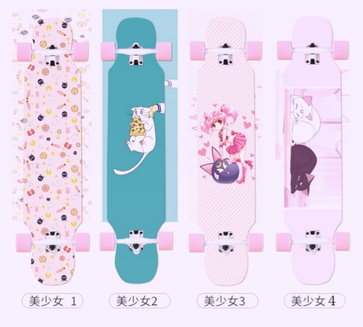 专业长板舞板刷街长版全能公路滑板成人女生初...