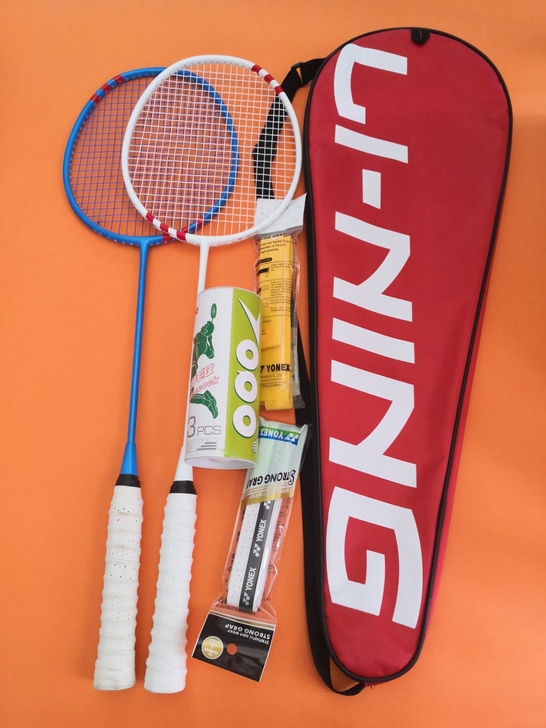 李宁羽毛球拍全碳素超轻双拍对拍2只装耐打训...