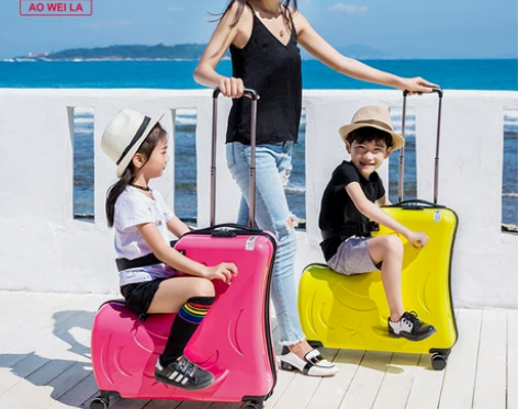 网红儿童行李箱可坐骑行箱2024寸男女旅行...