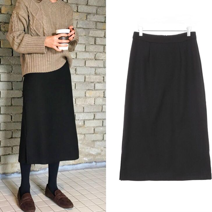 2021春夏新款侧开叉罗马布半身裙直筒裙高...