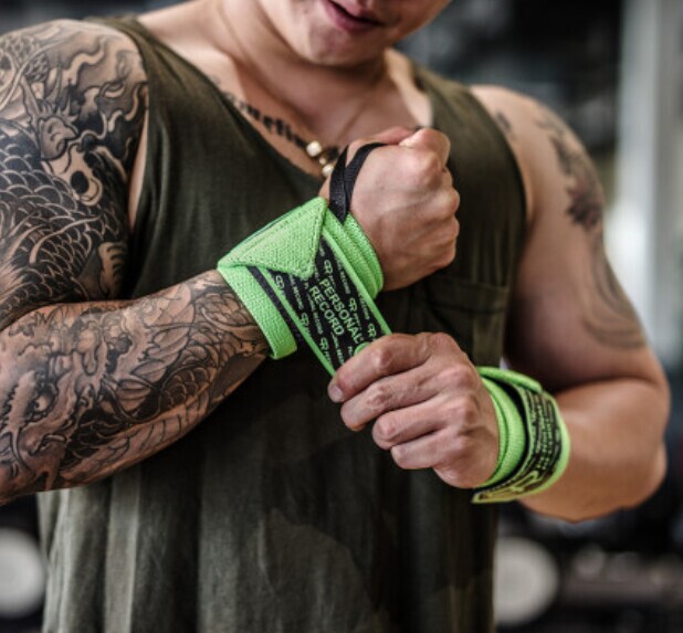 PR轮子哥护腕男健身训练卧推助力举重专业力...