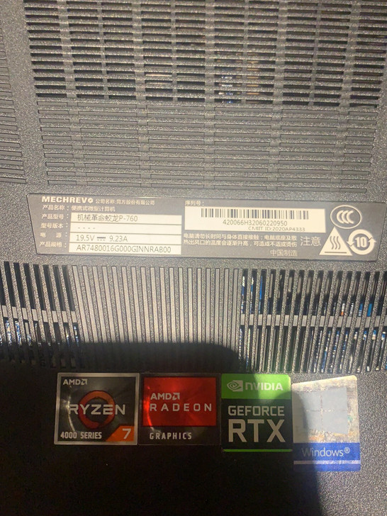 自用机械革命蛟龙P笔记本,cpu R7 4...