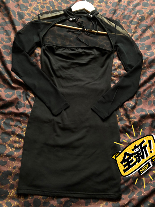 黑色网纱包臀连衣裙 s码 全新