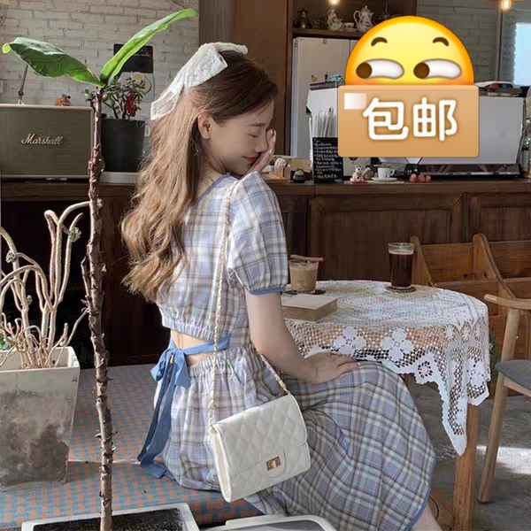 2021新款可盐可甜裙子仙女超仙森系露背连...