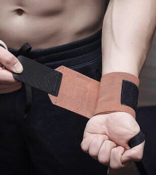 牛皮护腕劳拉之星牛皮护腕健身加压助力带硬拉...