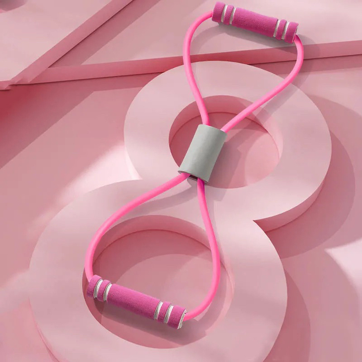8字拉力器家用健身弹力带瑜伽器材女练开肩美...