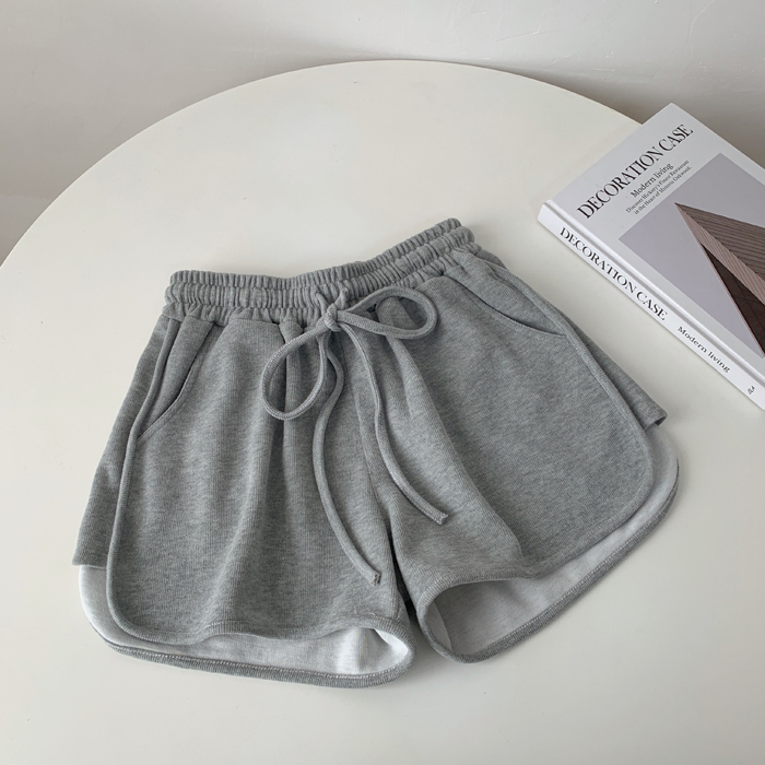 显瘦运动短裤女夏外穿纯色阔腿宽松大码休闲热...
