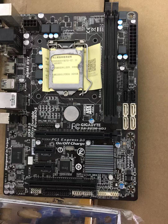 技嘉b85m-hd3主板1150CPU实拍...