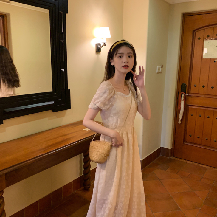 2021年春夏新款小个子法式初恋裙复古仙女...