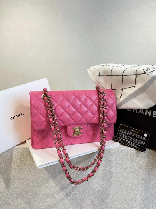 CHANEL 芭比粉荔枝皮cf小号