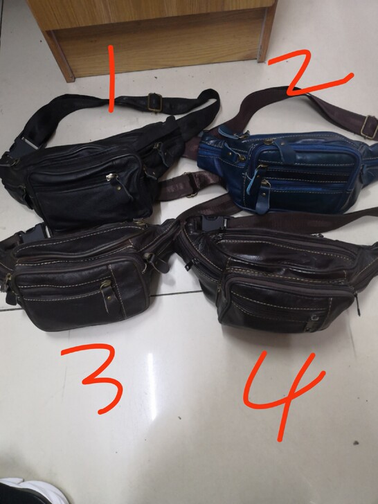 店关闭，处理真牛皮腰包，6到7个拉链，质量...