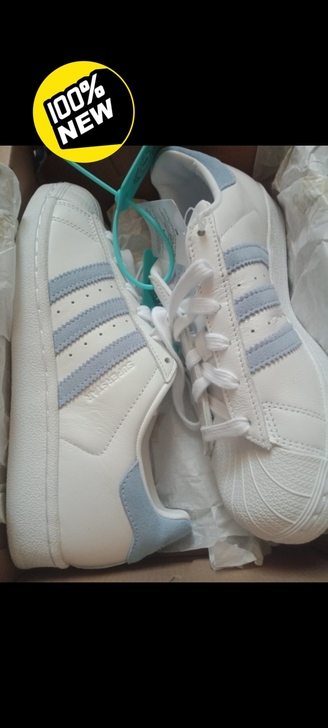 adidas 三叶草贝壳头 白蓝 44码全新