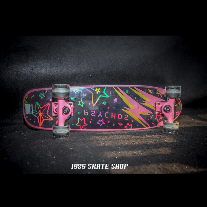 Psychos彩色星 木质小鱼板 滑板 夜...