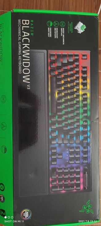 雷蛇黑寡妇蜘蛛v3绿轴RGB104键位新旧...