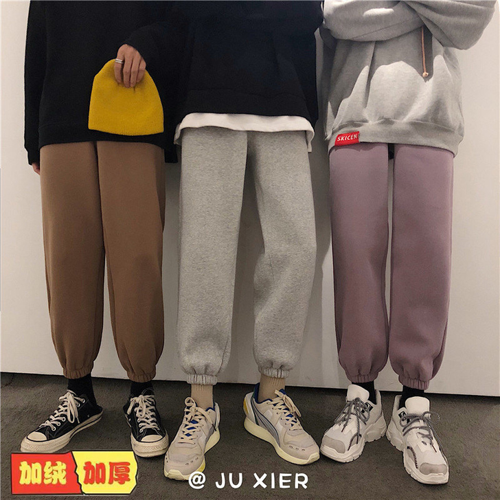运动裤女ins潮束脚裤宽松bf韩版学生显瘦...
