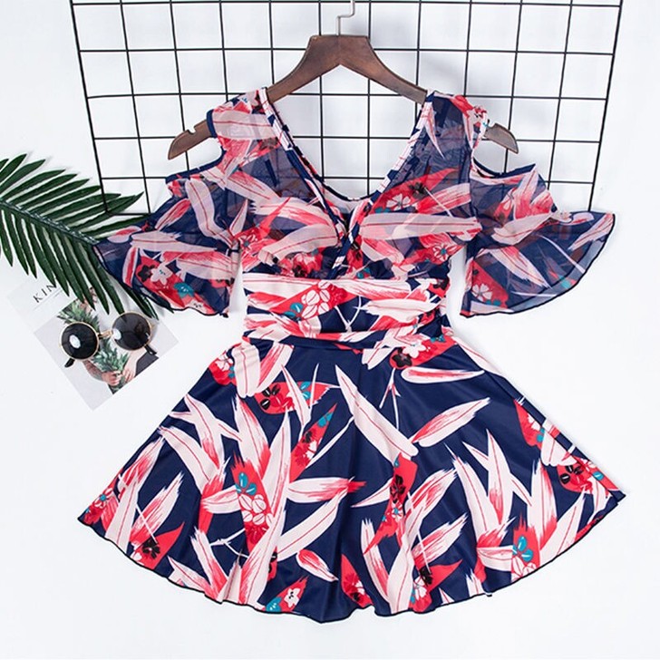 游泳衣女2020新款遮肚显瘦性感女士连体保...