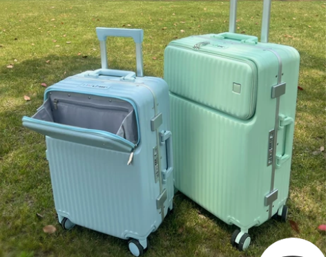 前开口行李箱ins网红铝框拉杆箱静音万向轮...