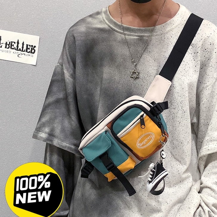 全新【包邮】2021新款ins潮牌斜挎包男...