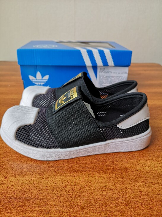 阿迪达斯Adidas三叶草中大童一脚蹬网面...