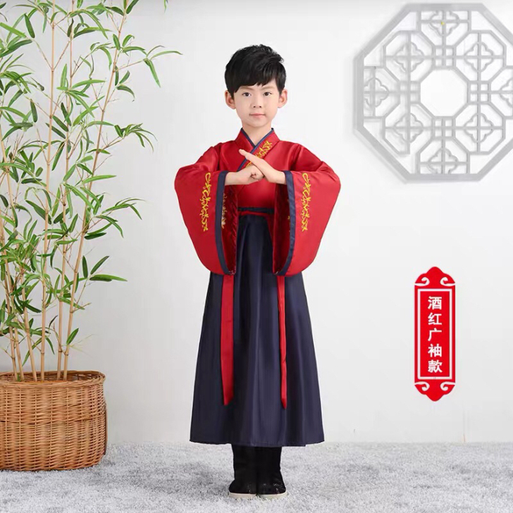 1.6米男童国学汉服儿童+古装演出鞋靴子3...