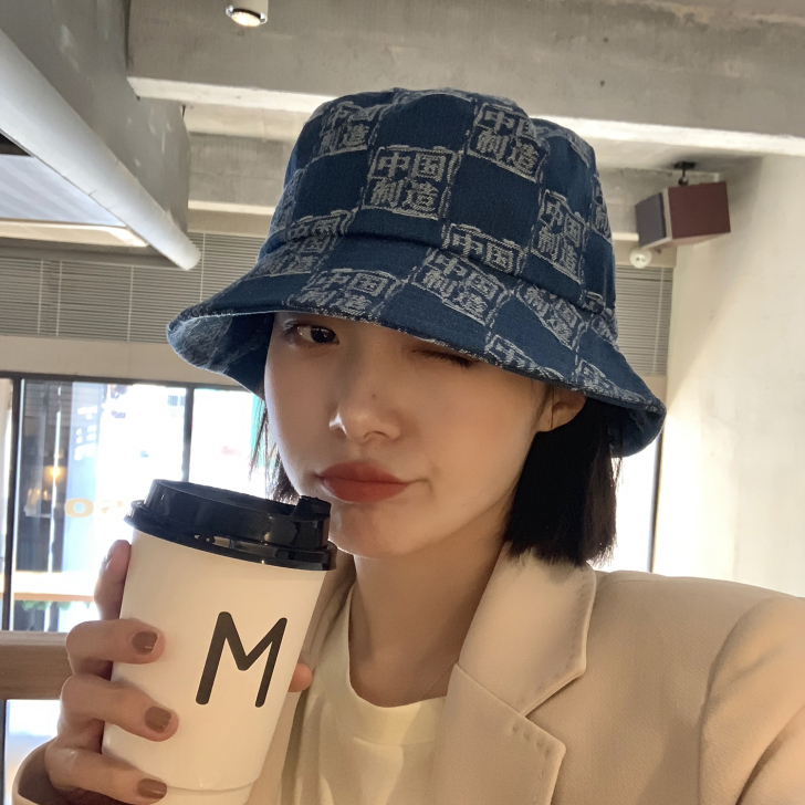 帽子女韩版潮个性街头渔夫帽百搭牛仔布秋天大...