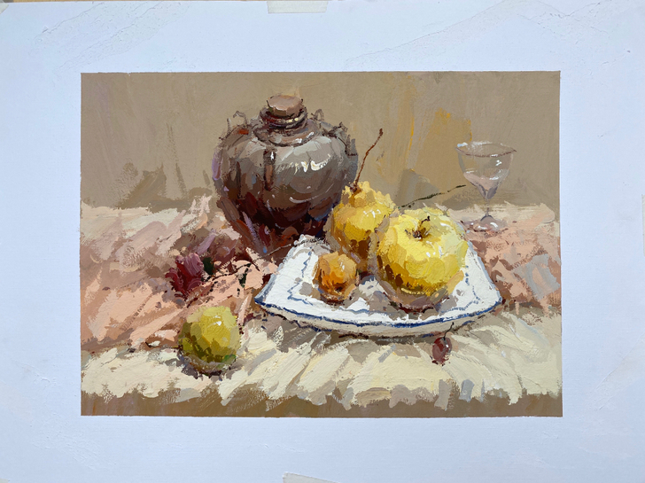 水粉画色彩，高考色彩作品，4开纸作画，8开...
