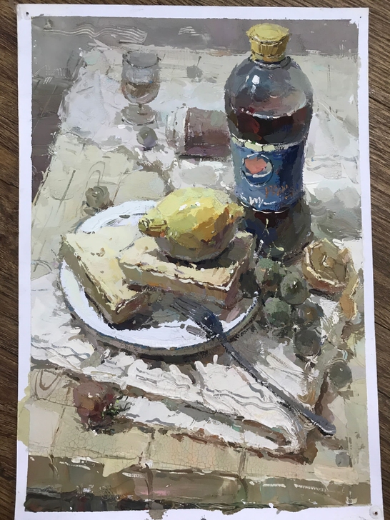 8开色彩静物课堂示范作品，定制油画，水粉画...