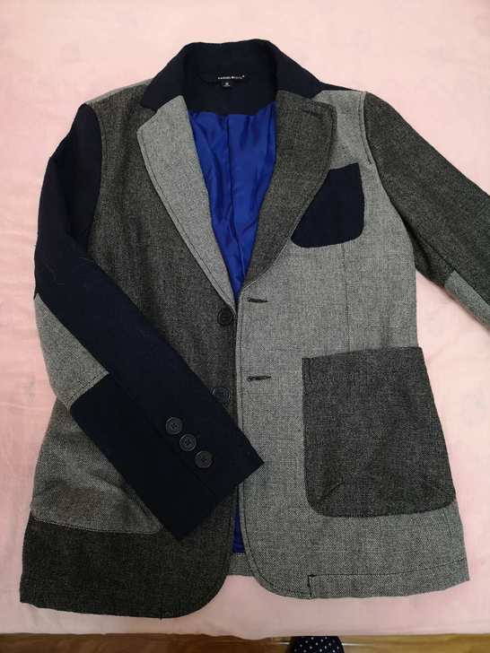 生活几何SK拼接休闲西装外套