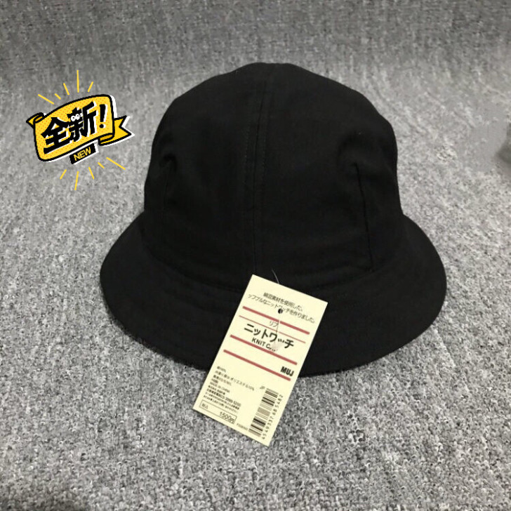 日系无印MUJ纯棉渔夫帽春夏防晒遮阳帽子简...